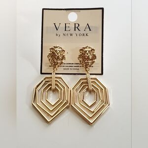 Gold Geometric Lion Head Earrings